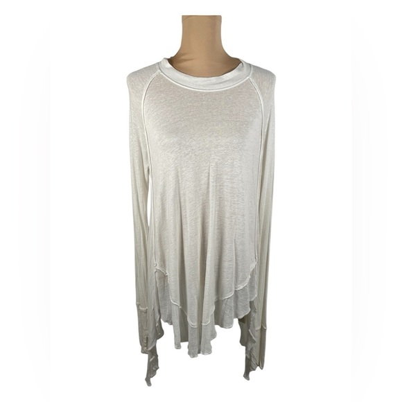 Free People Starlight Tee Relax Tunic Ivory Revolve Boyfriend Style Woman XS - Picture 3 of 11